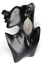 Load image into Gallery viewer, Havana Leather Feather Dangle Earrings
