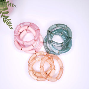 Ava Acrylic Tube Bracelet Set