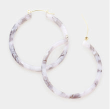 Load image into Gallery viewer, Marblesque Acrylic Hoop Earrings
