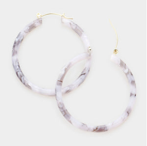 Marblesque Acrylic Hoop Earrings