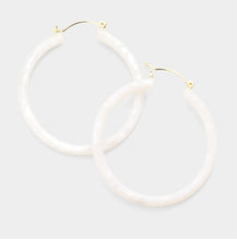 Load image into Gallery viewer, Marblesque Acrylic Hoop Earrings
