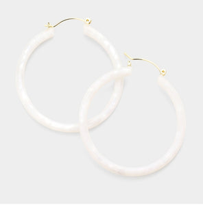 Marblesque Acrylic Hoop Earrings