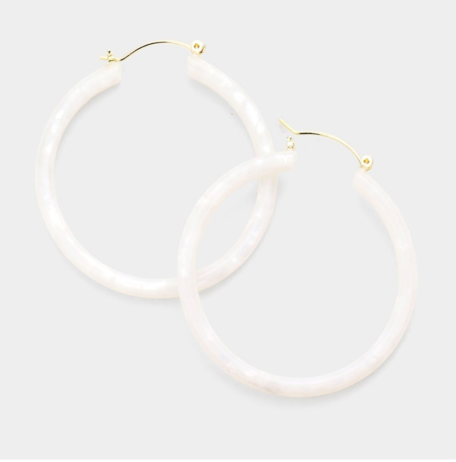 Marblesque Acrylic Hoop Earrings