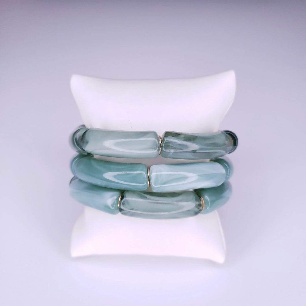 Ava Acrylic Tube Bracelet Set