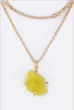 Load image into Gallery viewer, Lime Stone Pendant Layered Necklace
